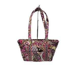 Vera Bradley Very Berry Paisley Tote Shoulder Bag Pink Purple Double Handle Lg